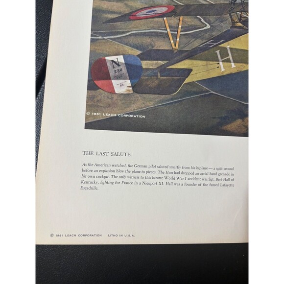 1959 - 1961 Set Of 11 WWI Prints Leach Corp Heritage Of The Air Collection - Picture 9 of 16